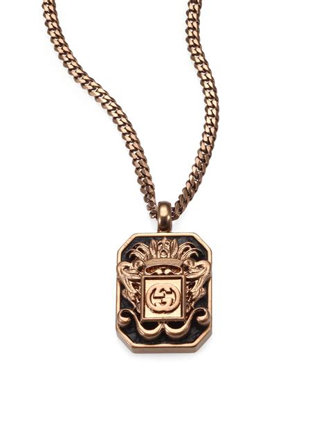 gucci mens gold pendants|Gucci pendant men.